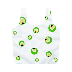 Green Eyes Full Print Recycle Bags (m)  by Valentinaart