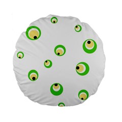 Green Eyes Standard 15  Premium Flano Round Cushions