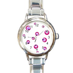 Purple Eyes Round Italian Charm Watch by Valentinaart