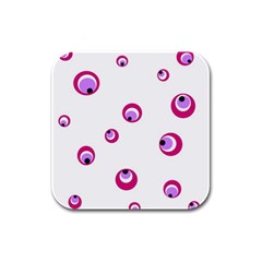 Purple Eyes Rubber Square Coaster (4 Pack) 