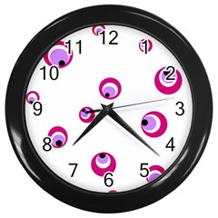 Purple Eyes Wall Clocks (black)