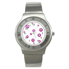 Purple Eyes Stainless Steel Watch