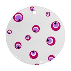 Purple Eyes Round Ornament (two Sides) 