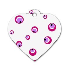 Purple Eyes Dog Tag Heart (one Side) by Valentinaart