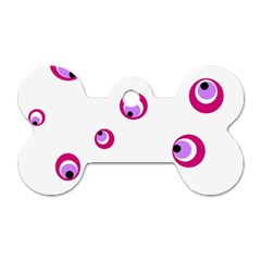 Purple Eyes Dog Tag Bone (one Side)