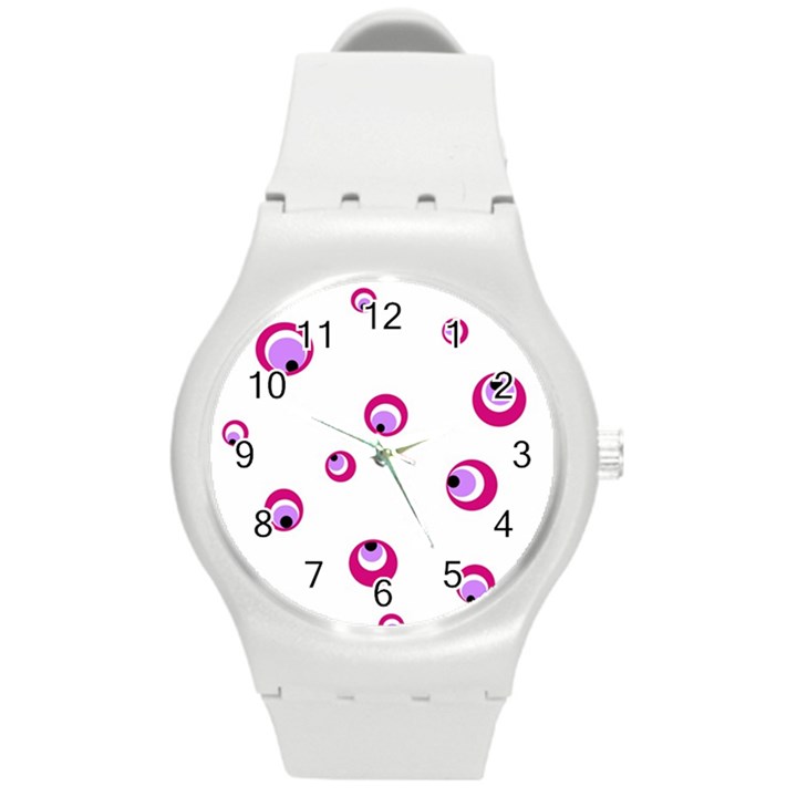 Purple eyes Round Plastic Sport Watch (M)