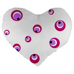 Purple Eyes Large 19  Premium Heart Shape Cushions