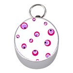 Purple eyes Mini Silver Compasses Front