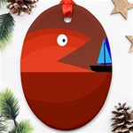 Red monster fish Ornament (Oval)  Front