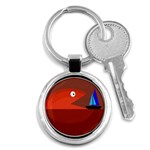 Red monster fish Key Chains (Round)  Front