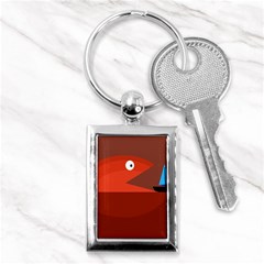 Red Monster Fish Key Chains (rectangle)  by Valentinaart