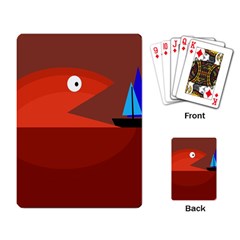 Red Monster Fish Playing Card