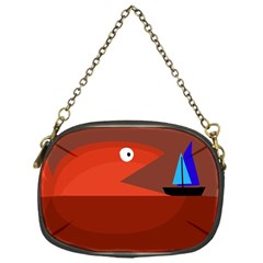 Red Monster Fish Chain Purses (one Side)  by Valentinaart