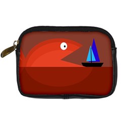 Red Monster Fish Digital Camera Cases by Valentinaart