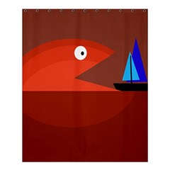 Red Monster Fish Shower Curtain 60  X 72  (medium)  by Valentinaart