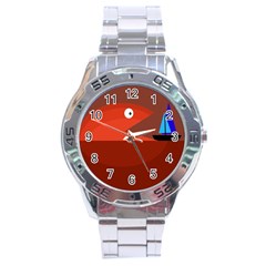 Red Monster Fish Stainless Steel Analogue Watch