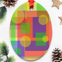 Colorful Geometrical Design Ornament (oval)  by Valentinaart