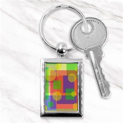 Colorful Geometrical Design Key Chains (rectangle)  by Valentinaart