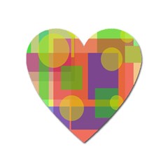 Colorful Geometrical Design Heart Magnet by Valentinaart