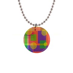 Colorful Geometrical Design Button Necklaces by Valentinaart