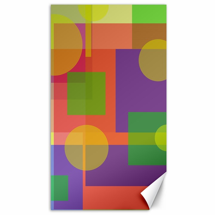 Colorful geometrical design Canvas 40  x 72  