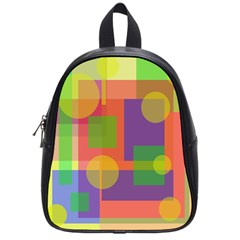 Colorful Geometrical Design School Bags (small)  by Valentinaart