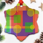 Colorful geometrical design Snowflake Ornament (2-Side) Front