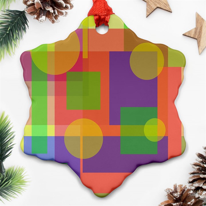 Colorful geometrical design Snowflake Ornament (2-Side)