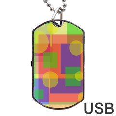 Colorful Geometrical Design Dog Tag Usb Flash (two Sides)  by Valentinaart