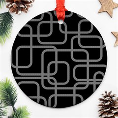 Black And Gray Decorative Design Ornament (round) 