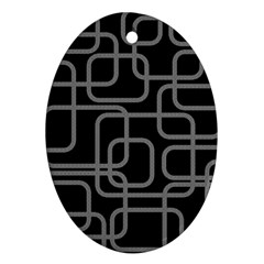 Black And Gray Decorative Design Ornament (oval) 