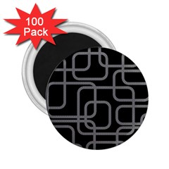 Black And Gray Decorative Design 2 25  Magnets (100 Pack) 