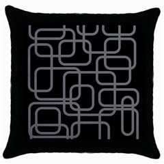 Black And Gray Decorative Design Throw Pillow Case (black)