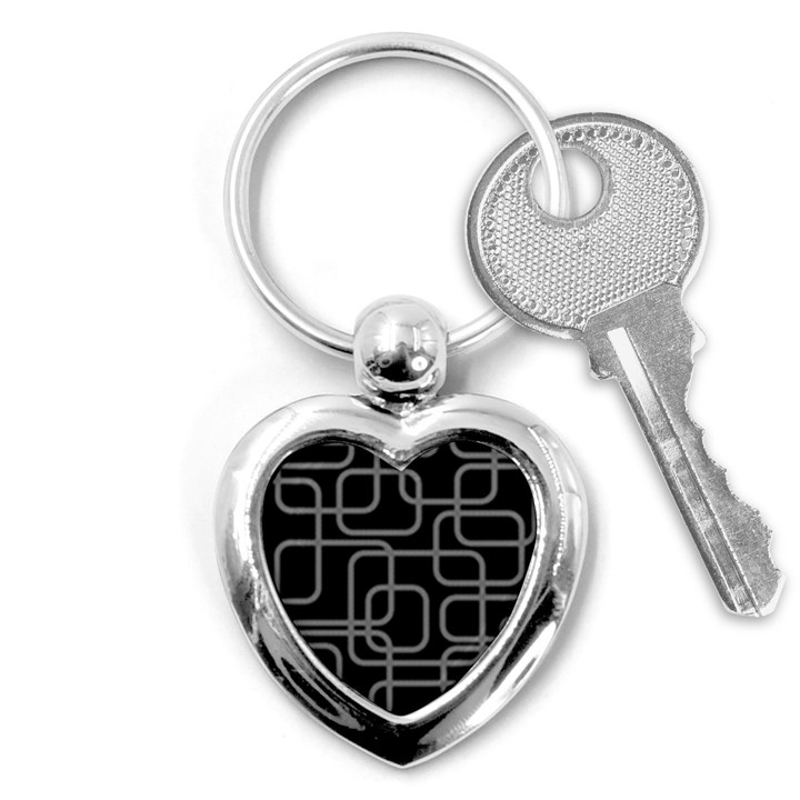 Black and gray decorative design Key Chains (Heart) 