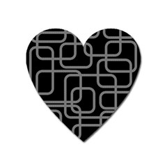 Black And Gray Decorative Design Heart Magnet