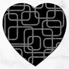 Black And Gray Decorative Design Jigsaw Puzzle (heart)