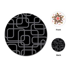 Black And Gray Decorative Design Playing Cards (round) 