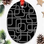 Black and gray decorative design Oval Ornament (Two Sides) Front