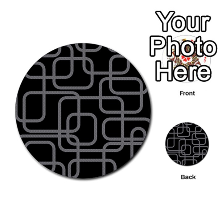 Black and gray decorative design Multi-purpose Cards (Round) 