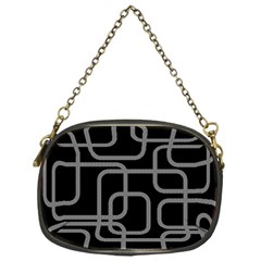 Black And Gray Decorative Design Chain Purses (one Side) 