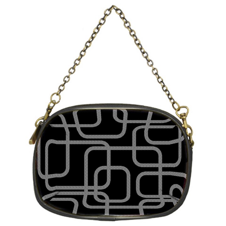 Black and gray decorative design Chain Purses (One Side) 