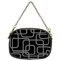 Black And Gray Decorative Design Chain Purses (two Sides) 