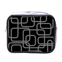 Black And Gray Decorative Design Mini Toiletries Bags