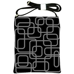 Black And Gray Decorative Design Shoulder Sling Bags by Valentinaart