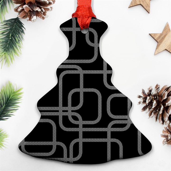 Black and gray decorative design Ornament (Christmas Tree)