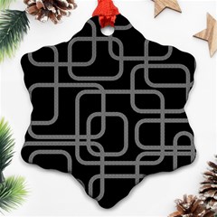 Black And Gray Decorative Design Snowflake Ornament (2-side)