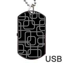 Black And Gray Decorative Design Dog Tag Usb Flash (two Sides)  by Valentinaart