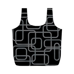 Black And Gray Decorative Design Full Print Recycle Bags (m)  by Valentinaart