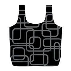 Black And Gray Decorative Design Full Print Recycle Bags (l)  by Valentinaart