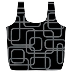 Black And Gray Decorative Design Full Print Recycle Bags (l) 